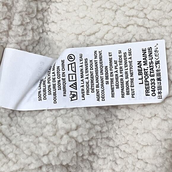 LL Bean Classic Women's Ragg Wool Sherpa lined Zip Sweater Grey Medium 503315 - Picture 11 of 11